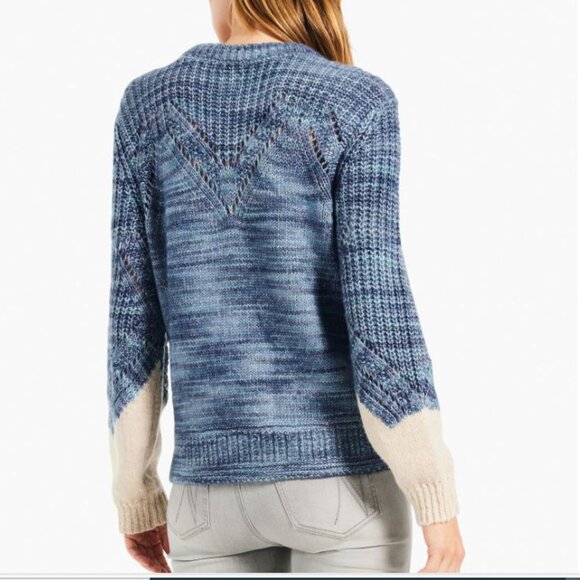 NWT Nic+Zoe Winter Warmth Pullover Space dye yarn Blue Sweater Size S - Picture 3 of 13